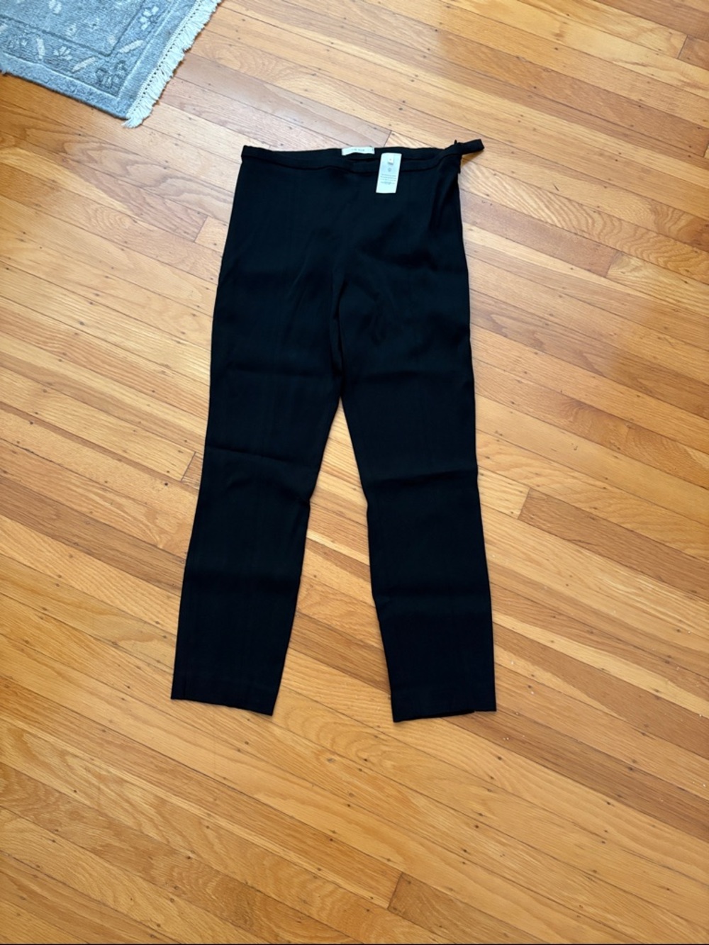 The Row black slim ankle pant, size 6